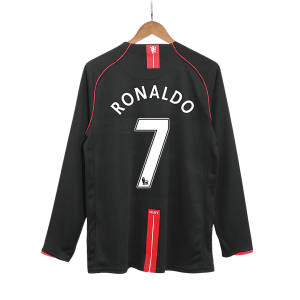 Retro Manchester United Borta Fotbollströja RONALDO #7 2007/08 långärmad