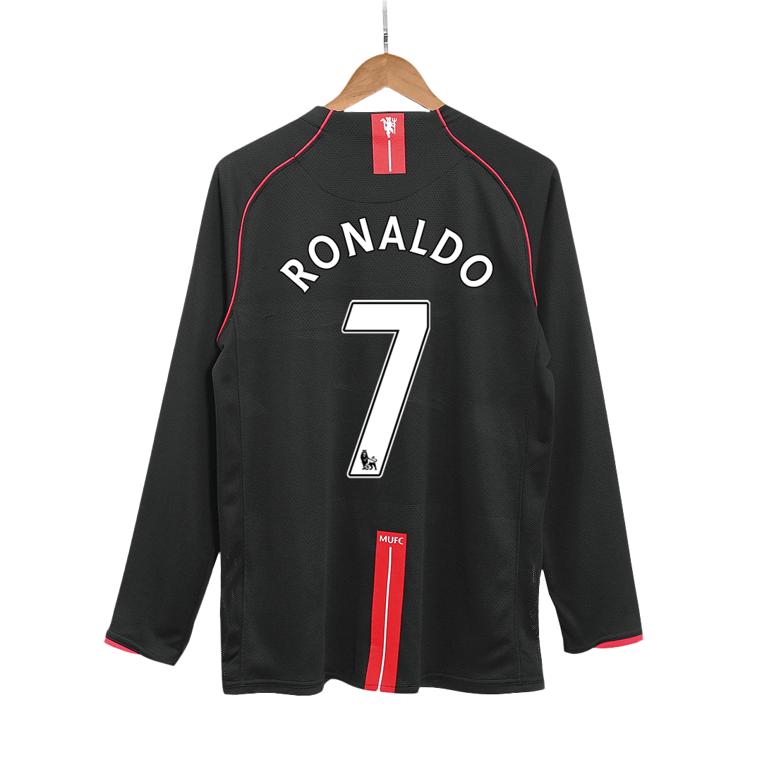 Retro Manchester United Borta Fotbollströja RONALDO #7 2007/08 långärmad