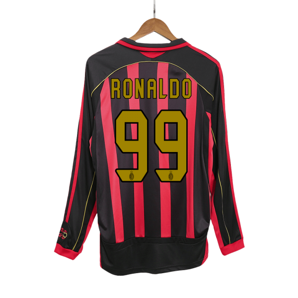 Retro AC Milan Hemma Fotbollströja RONALDO #99 2006/07 långärmad