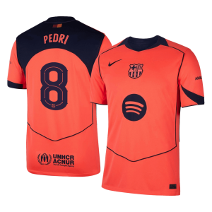 Barcelona Tröja PEDRI #8 2025/26 Tredje Orange - UCL