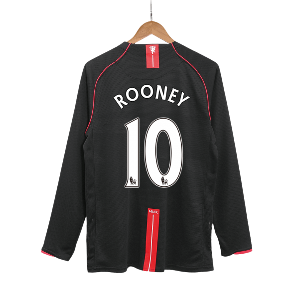 Retro Manchester United Borta Fotbollströja ROONEY #10 2007/08 långärmad