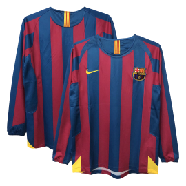 Retro Barcelona Hemma Fotbollströja 2005/06 långärmad