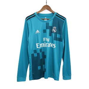 Retro Real Madrid Tredjeställ Fotbollströja 2017/18 långärmad