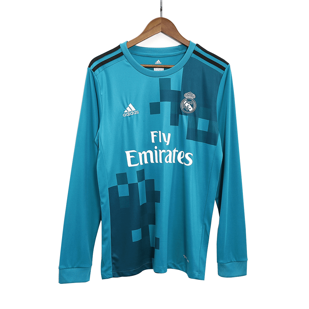 Retro Real Madrid Tredjeställ Fotbollströja 2017/18 långärmad