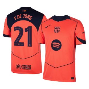 Barcelona Tröja F.DE JONG #21 2025/26 Tredje Orange - UCL