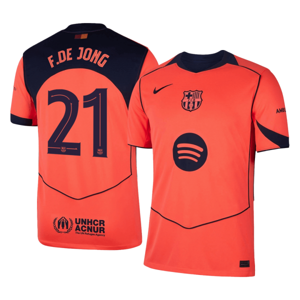 Barcelona Tröja F.DE JONG #21 2025/26 Tredje Orange - UCL