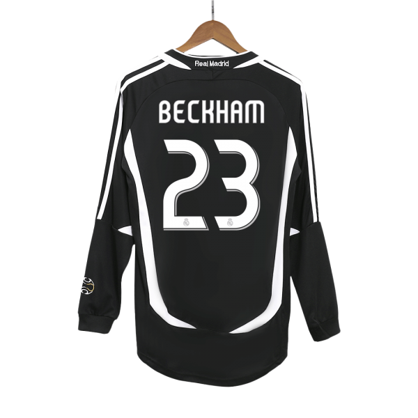 Retro Real Madrid Borta Fotbollströja BECKHAM #23 2006/07 långärmad