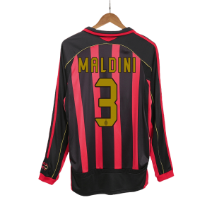 Retro AC Milan Hemma Fotbollströja MALDINI #3 2006/07 långärmad