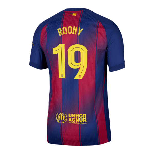 Barcelona Tröja ROONY #19 2025/26 Hemma Röd/Blå - UCL Autentisk