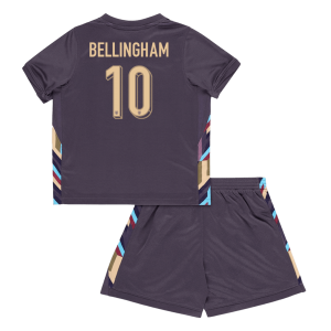 England Borta Fotbollströja BELLINGHAM #10 Euro 2024 
Fotbollssats Barn