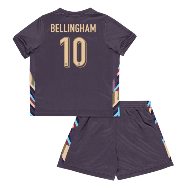 England Borta Fotbollströja BELLINGHAM #10 Euro 2024 
Fotbollssats Barn