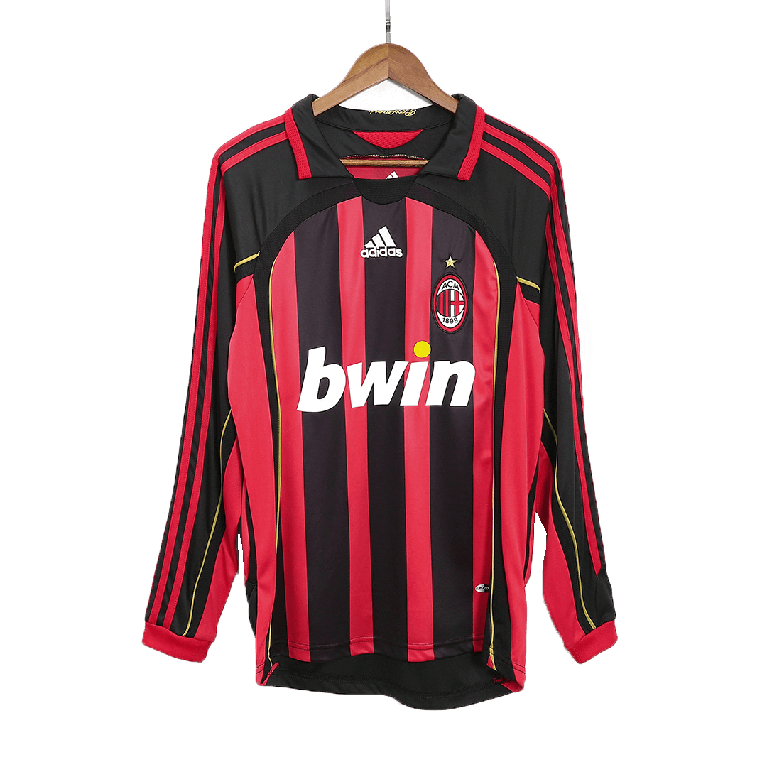 Retro AC Milan Hemma Fotbollströja 2006/07 långärmad