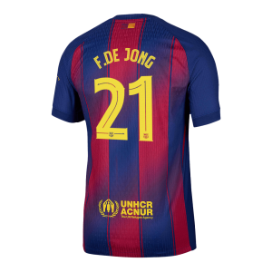 F.DE JONG #21 Barcelona Tröja 2025/26 Hemma Autentisk - UCL