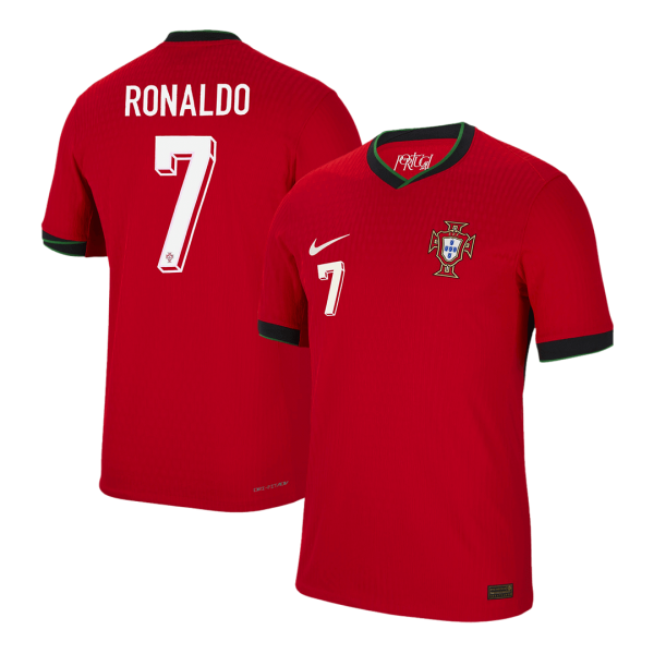 RONALDO #7 Portugal Hemma Fotbollströjor Euro 2024 Autentisk