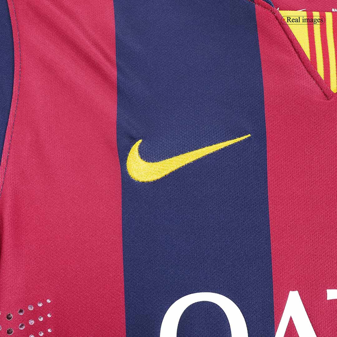 Retro Barcelona Hemma Fotbollströja SUÁREZ #9 2014/15 långärmad - Bild 7
