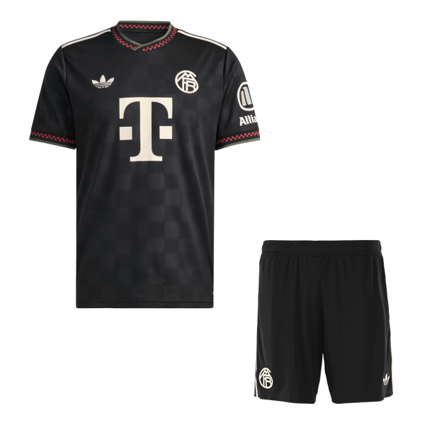 Bayern Munich Third Away Soccer Jersey Kit(Jersey+Shorts)  2025/26 Black