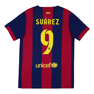 Retro Barcelona Hemma Fotbollströja SUÁREZ #9 2014/15
