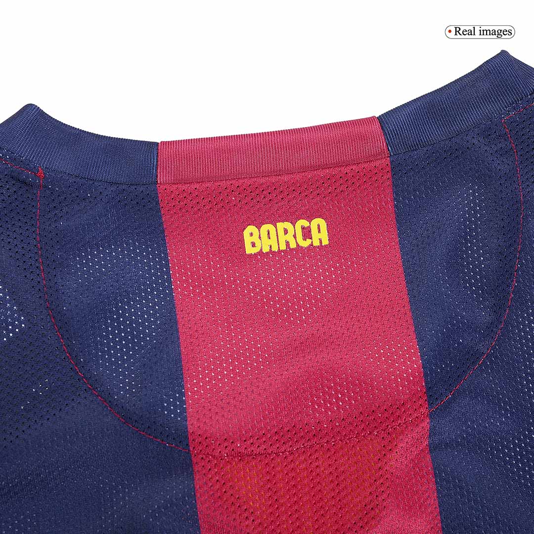 Retro Barcelona Hemma Fotbollströja SUÁREZ #9 2014/15 långärmad - Bild 4