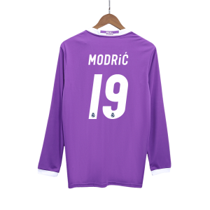 Retro Real Madrid Borta Fotbollströja MODRIĆ #19 2016/17 långärmad