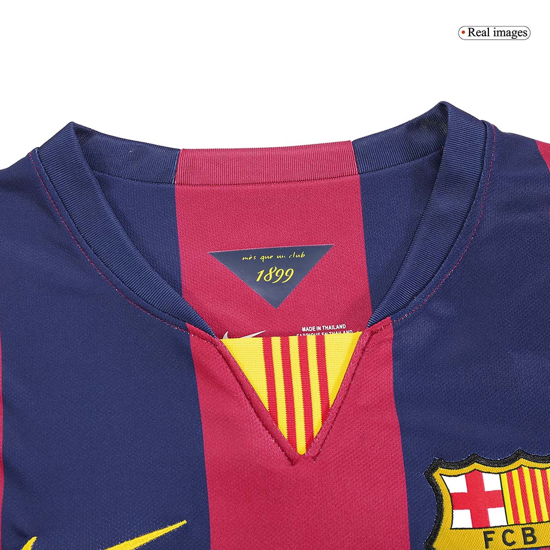 Retro Barcelona Hemma Fotbollströja SUÁREZ #9 2014/15 långärmad - Bild 10