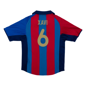Retro Barcelona Hemma Fotbollströja XAVI #6 2001/02