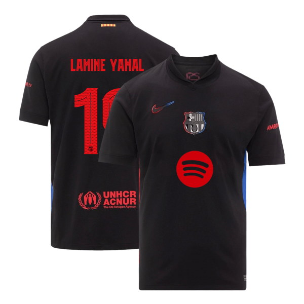 Barcelona Borta Fotbollströja LAMINE YAMAL #19  - Spotify-logotyp utan text
