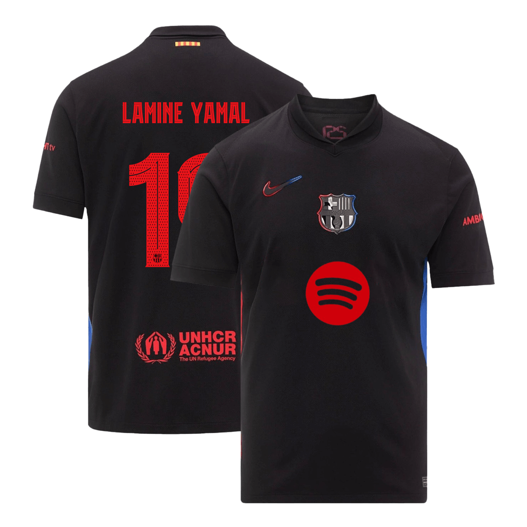 Barcelona Borta Fotbollströja LAMINE YAMAL #19 - UCL -(Spotify-logotyp utan text)