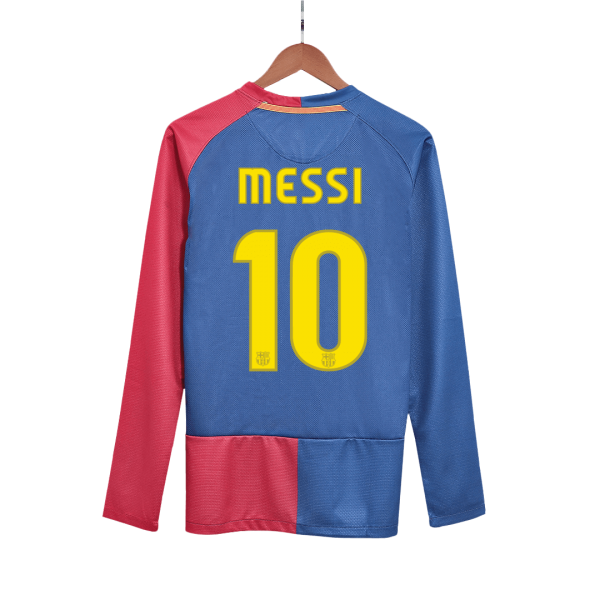 Retro Barcelona Hemma Fotbollströja MESSI #10 2008/09 långärmad - UCL Final