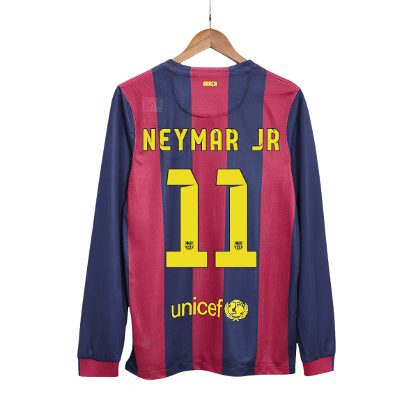 Retro Barcelona Hemma Fotbollströja NEYMAR JR #11 2014/15 långärmad