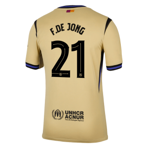 Barcelona Tröja F.DE JONG #21 2025/26 Borta Gul - UCL