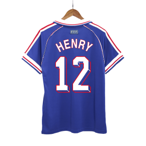 Retro HENRY #12 Frankrike Hemma fotbollströjor 1998
