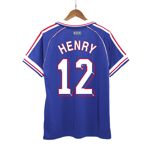 Retro HENRY #12 Frankrike Hemma fotbollströjor 1998