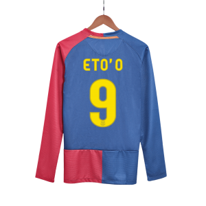 Retro Barcelona Hemma Fotbollströja ETO'O #9 2008/09 långärmad - UCL Final