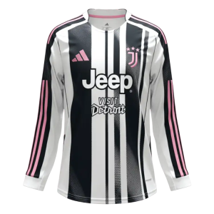 Juventus Tröja 2025/26 Hemma Långärmad Svart & Vitt