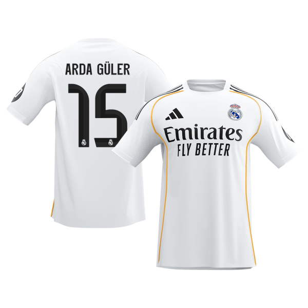Real Madrid Tröja ARDA GÜLER #15 2025/26 Hemma Vit