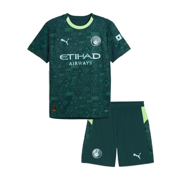 Manchester City Tröja 2025/26 ställ Grön Barn