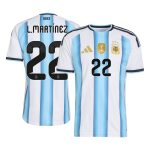 Argentina Tröja L.MARTÍNEZ #22 2026 Hemma Autentisk Blå & Vit - World Cup 2026
