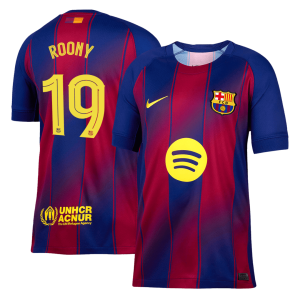 ROONY #19 Barcelona Tröja 2025/26 Hemma Premium Röd & Blå - UCL