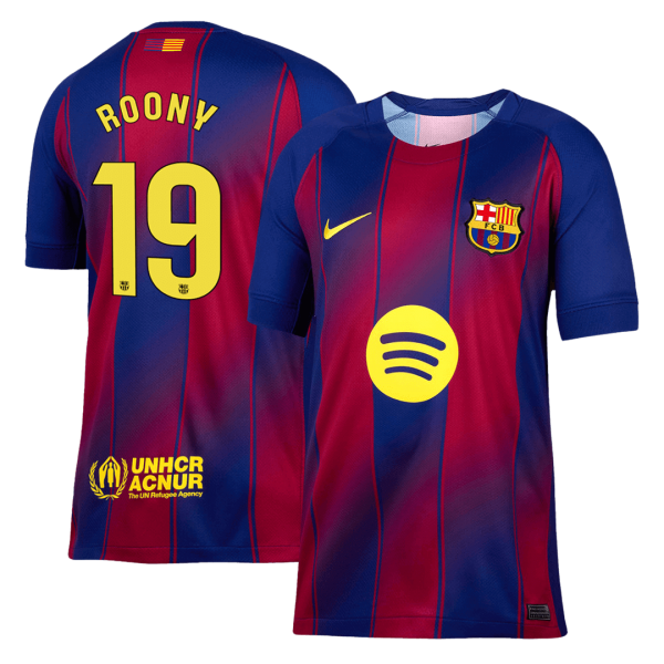 ROONY #19 Barcelona Tröja 2025/26 Hemma Premium Röd & Blå