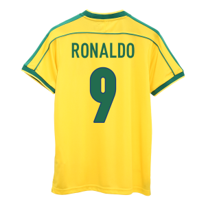 RONALDO #9 Brasilien Hemmatröja 1998 Retro
 Gul