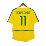 RONALDINHO #11 Brasilien Hemmatröja 2002/03 Retro
 Gul