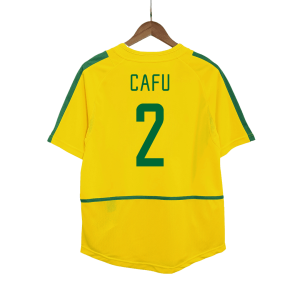CAFU #2 Brasilien Hemmatröja 2002/03 Retro
 Gul