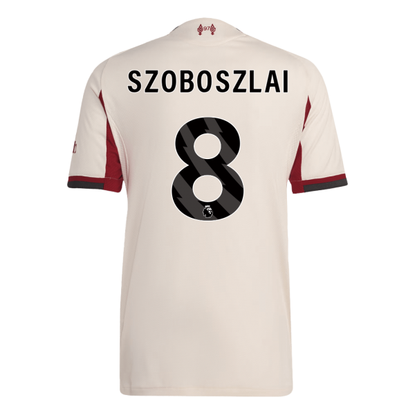 Liverpool Tröja SZOBOSZLAI #8 2025/26 Borta Autentisk Vit
