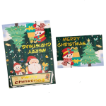 Personligt Julkort – Snögubbe med Gåvor – Eget Meddelande